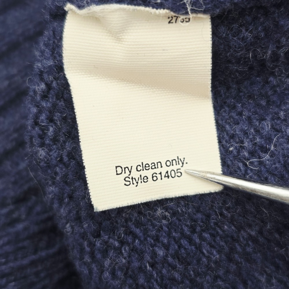 J. Crew Men's Size Medium 100% Wool Navy Blue Sweater Long Sleeve Style#61405 - Picture 8 of 8